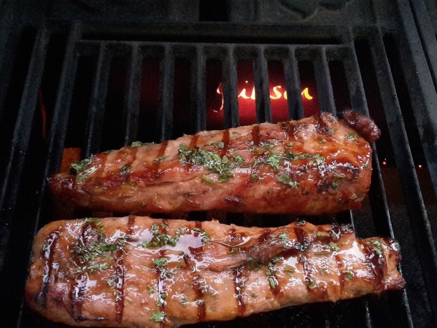 Schweinefilet mit Zitrus-Whiskey-Glasur